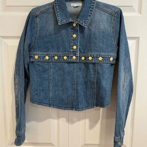 Good American Denim shirt jacket convertible